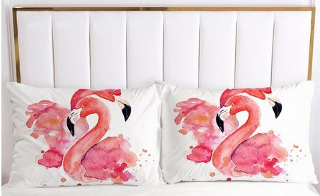 taie d'oreiller flamant rose