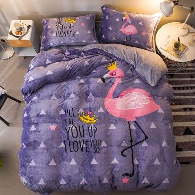 housse de couette avec flamant rose
