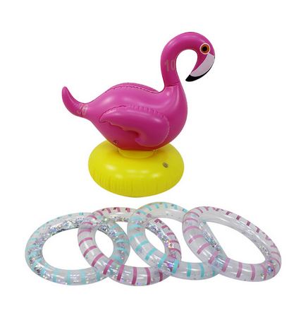 jeu gonflable flamant rose