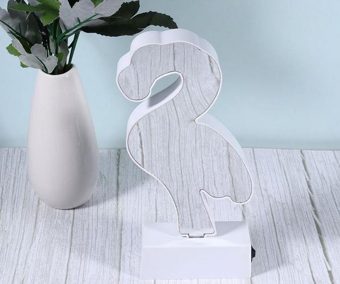 lampe 3d flamant rose avec miroir