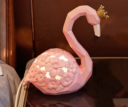 lampe en forme de flamant rose