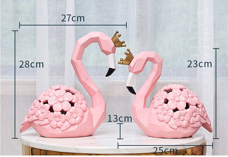 couple flamant rose en lampe