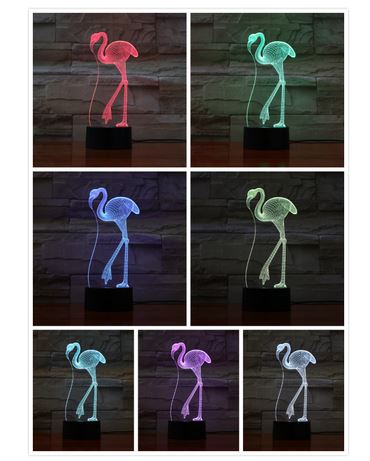 lampe flamant rose fibre optique 7 couleurs