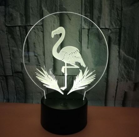 lampe flamant rose 3d