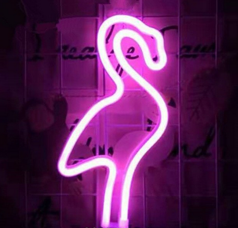 lampe neon murale flamant rose