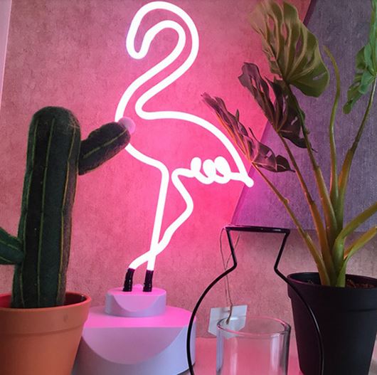 lampe flamant rose neon petite