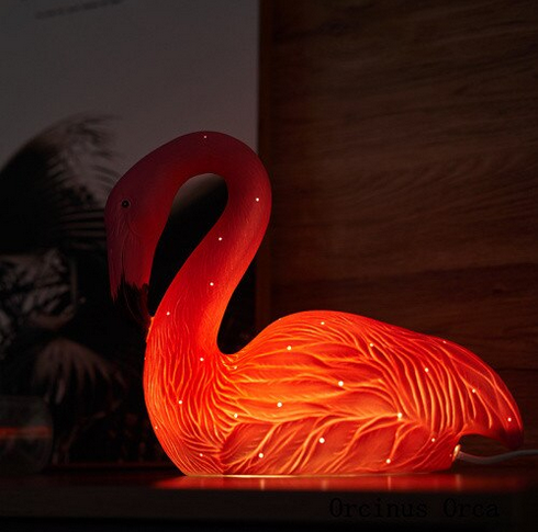 lampe veilleuse flamant rose