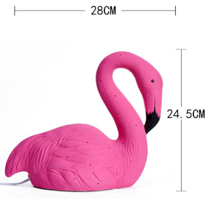 lampe flamant rose resine