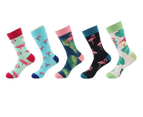 chaussettes flamant rose en lot pas cher