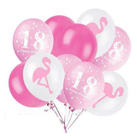 Lot de Ballons Flamant Rose 18 ans