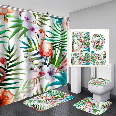 Lot pour Salle de Bain Flamant Rose Exotique