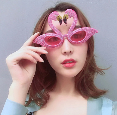 lunettes de deguisement flamant rose pour femme
