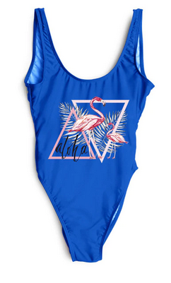 maillot bleu flamant rose pas cher