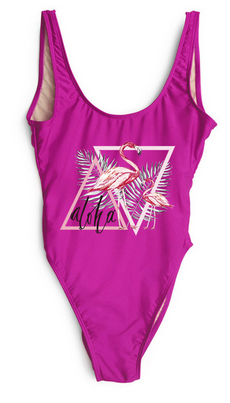 maillot violet flamant rose tendance pas cher pour femme fatale