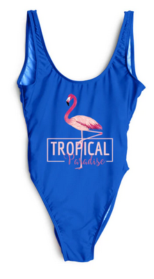 maillot bleu flamant rose sexy piscine plage été