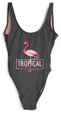 maillot noir flamant rose pas cher tendance mode