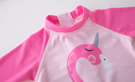 maillot combinaison anti uv pour fille pas cher flamant rose