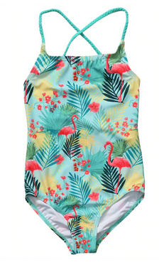 Maillot Flamant Rose Caraïbes 1 pièce pas cher fille