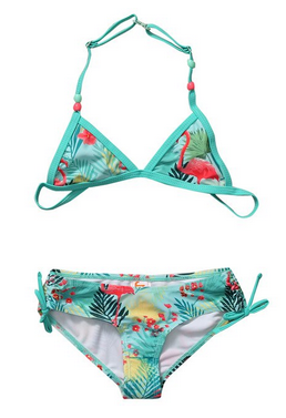 Maillot Flamant Rose Caraïbes 2 pièces bikini pas cher fille