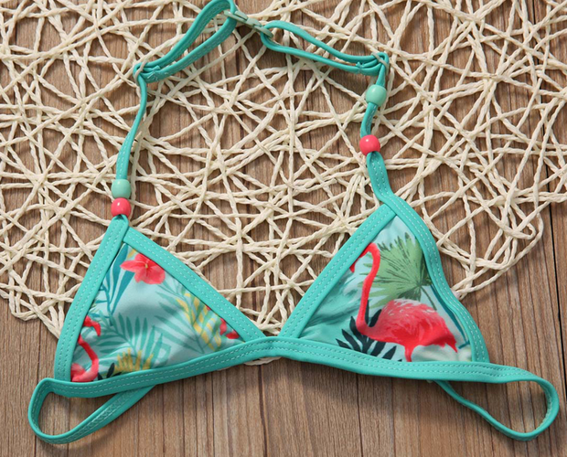 beau bikini enfant tendance flamant rose pas cher