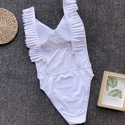 maillot sexy flamant rose femme beau dos