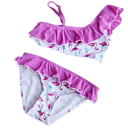 maillot de bain asymétrique épaupe nue flamant rose