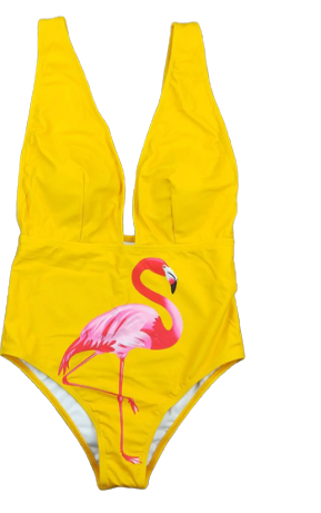 maillot de bain jaune et flamant rose flashy top tendance été