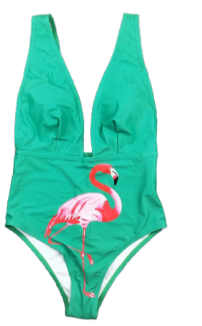 maillot de bain flamant rose femme sexy tendance mode vert