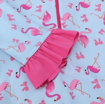 beau maillot de bain flamant rose fille
