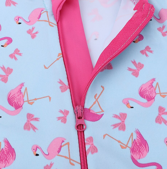 zip maillot de bain anti uv flamant rose