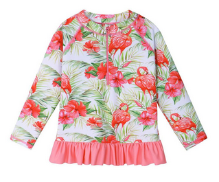 2 pièces maillot de bain flamant rose protege du soleil