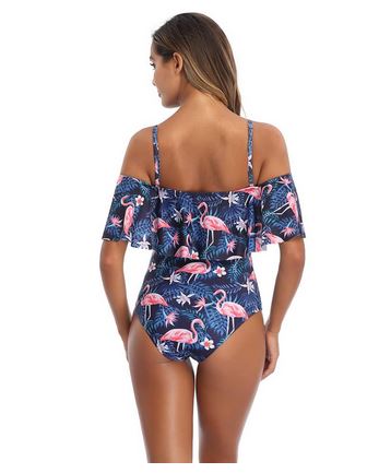 maillot flamant rose bleu marine sexy