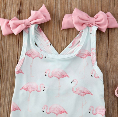 Maillot de Bain Flamant Rose Enfant pour fille bébé soleil