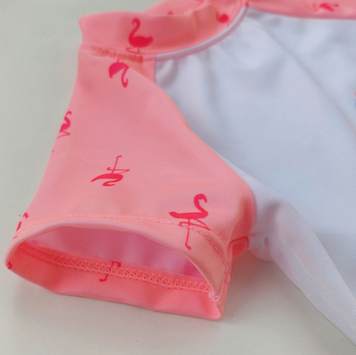 maillot manche flamant rose bebe