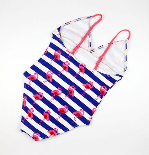 maillot 1 piece tendance pour jeune fille flamant rose