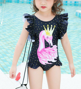 beau maillot 1 pièce flamant rose fille pas cher