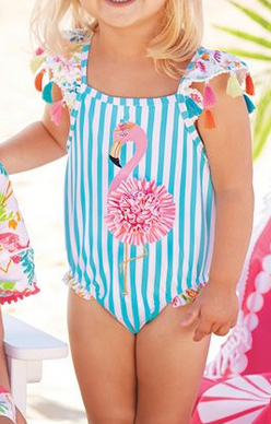 maillot de bain fille flamant rose boheme chic