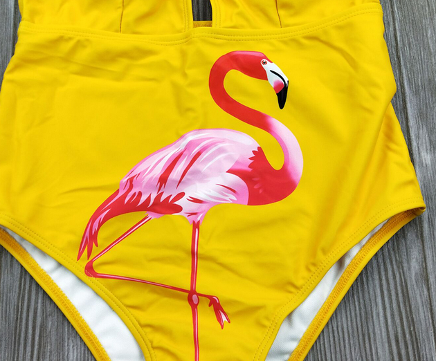 flamant rose sur maillot de bain femme sexy pas cher