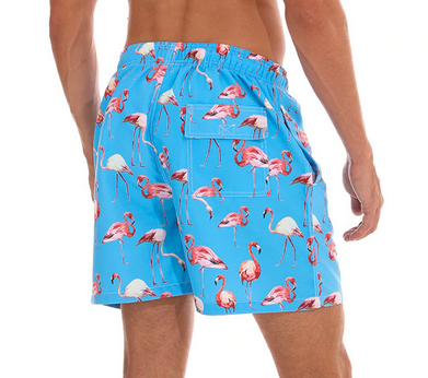 maillot de bain homme flamant rose bleu tendance