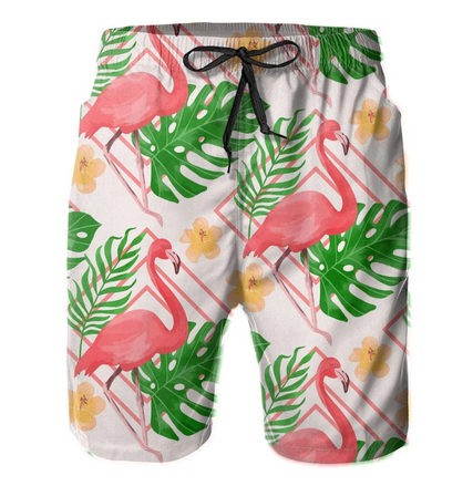 bermuda de bain homme flamant rose tropical