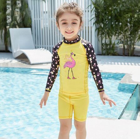 maillot 2 pieces anti uv flamant rose