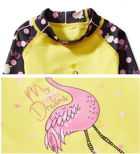 beau maillot de bain flamant rose enfant garçon fille