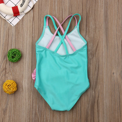 maillot de bain une pièce flamant rose fille