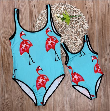 maillots flamant rose tendance femme fille assortis