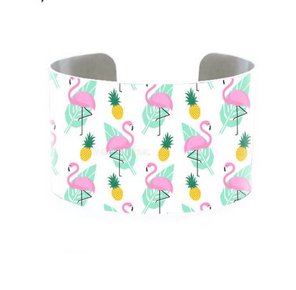 manchette avec flamant rose et ananas