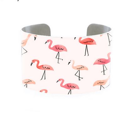 bracelet epais elegant flamant rose