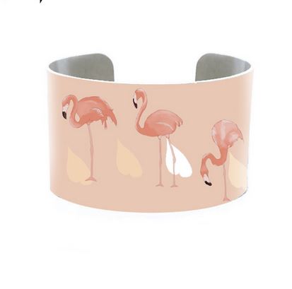 beau bracelet manchette flamant rose pas cher