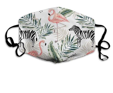masque flamant rose tropical
