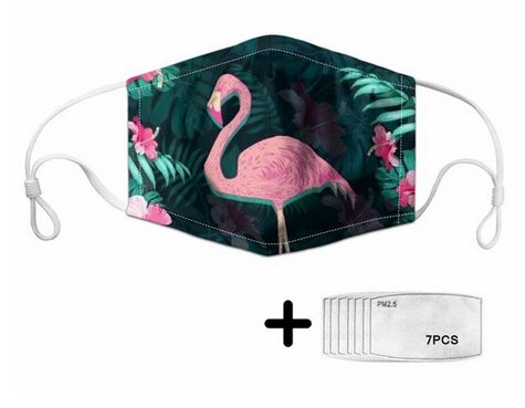 masque flamant rose covid tissu pas cher