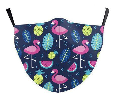 masque visage flamant rose ananas